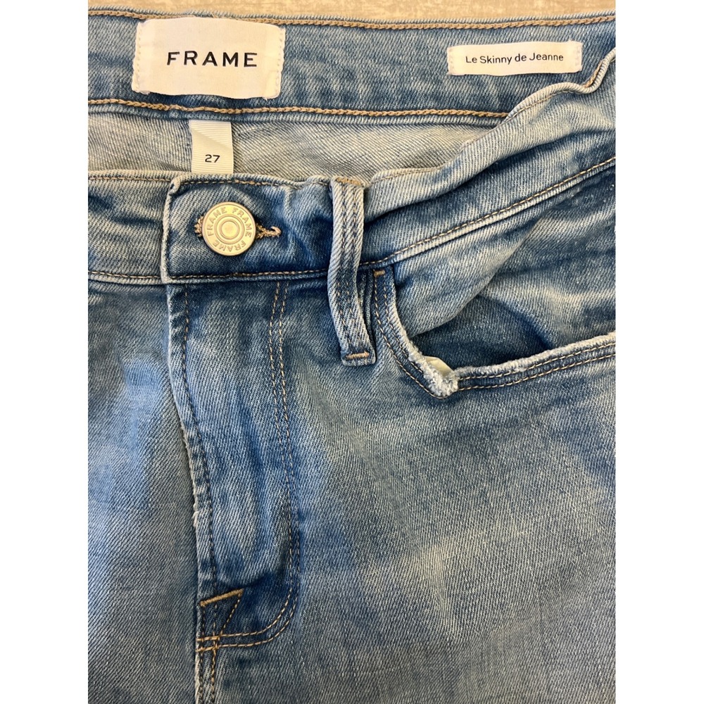 FRAME Le‎ Skinny de Jeanne Jeans Women's Size 27 Blue Distressed Skinny Leg